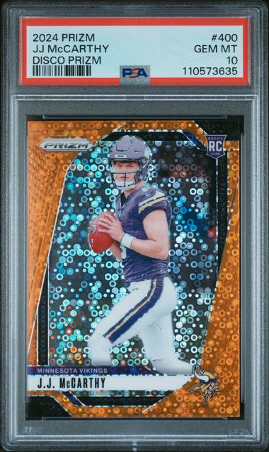 2024 Panini Prizm Jj Mccarthy #400 (Disco Prizm) Gem Mt 10 front