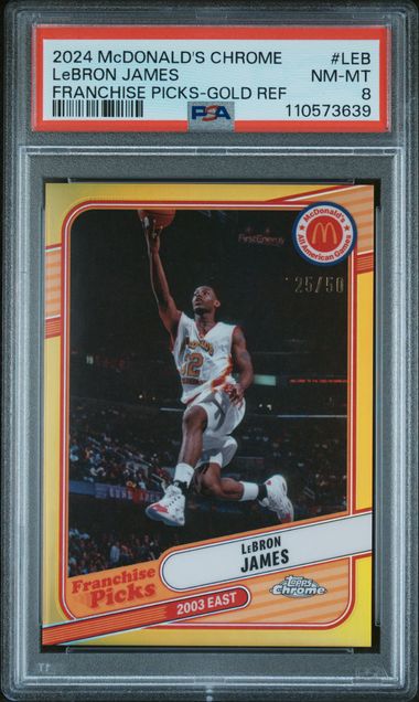 2024 Topps Chrome Mcdonald's All American Franchise Picks Lebron James #Leb (Franchise Picks-Gold Ref) Nm-Mt 8 front