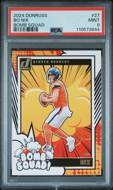 2024 Panini Donruss Bomb Squad Bo Nix #27 Mint 9 front