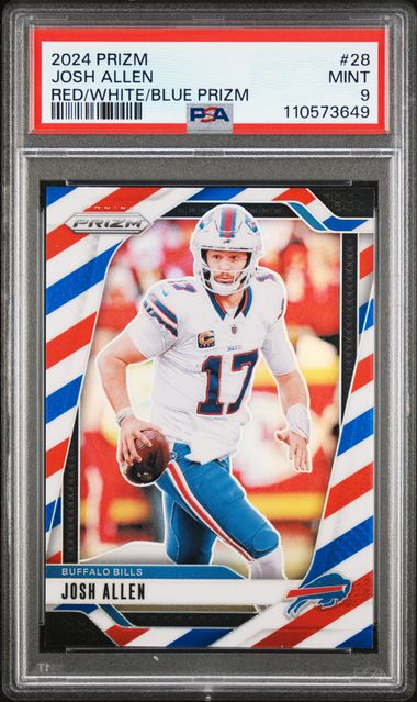 2024 Panini Prizm Josh Allen #28 (Red/White/Blue Prizm) Mint 9 front