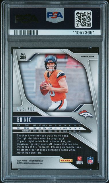 2024 Panini Prizm Bo Nix #309 (Pandora) Nm-Mt 8 back