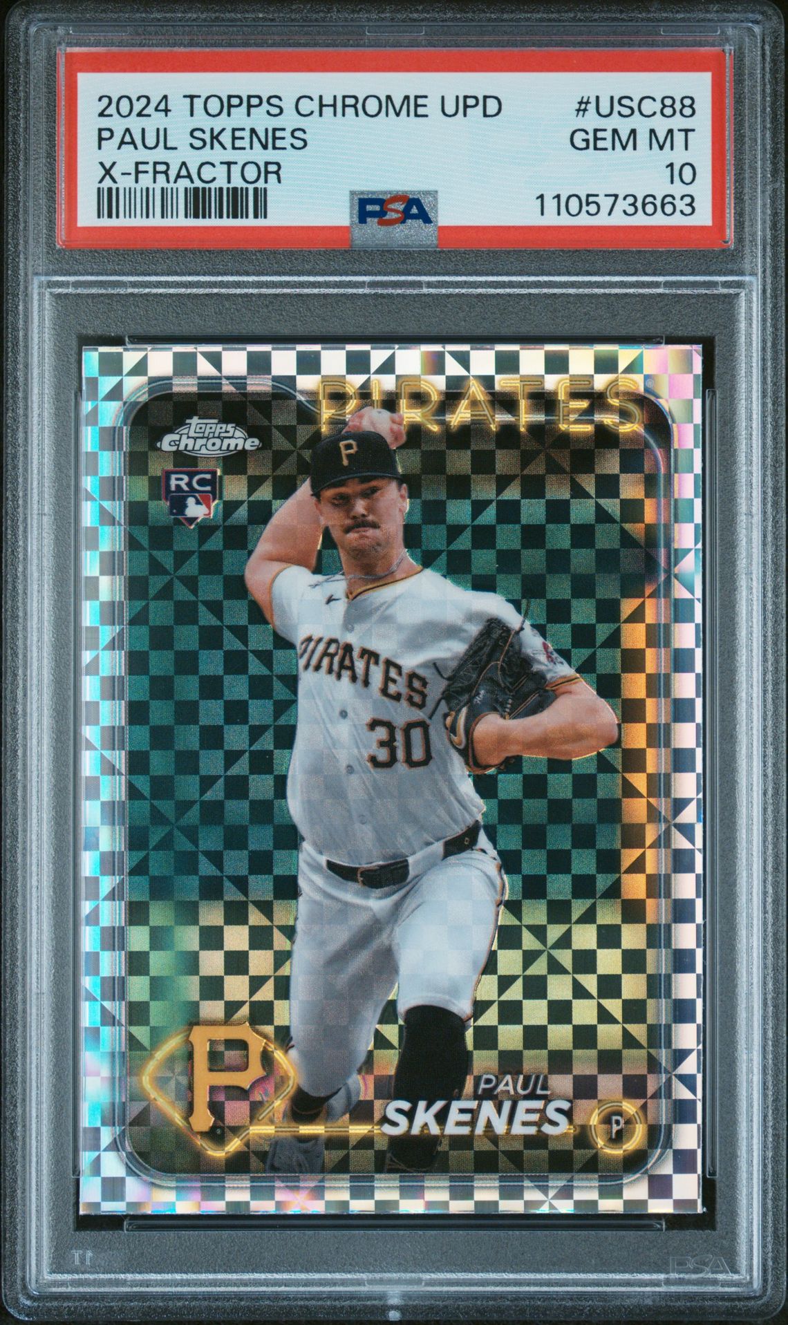 2024 Topps Chrome Update Paul Skenes #Usc88 (X-Fractor) Gem Mt 10 front