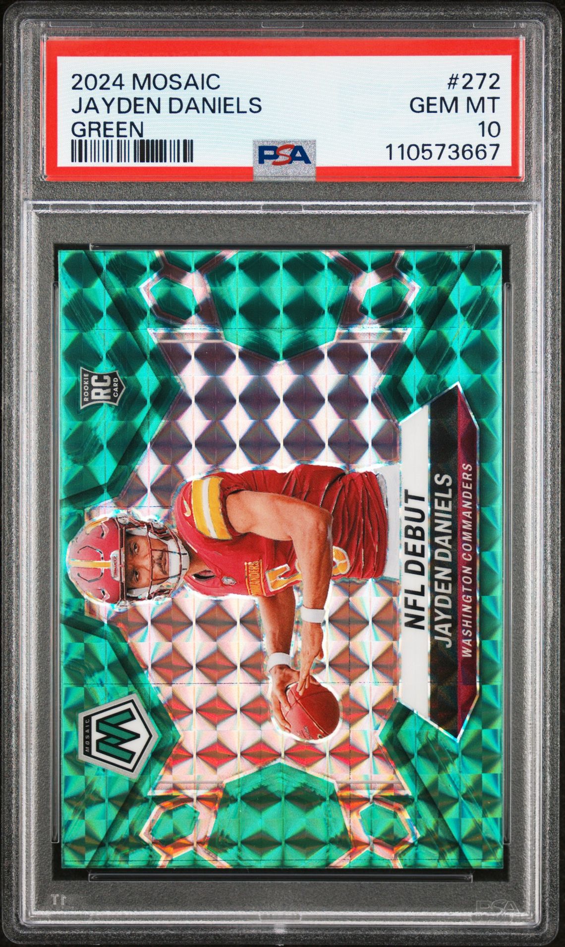 2024 Panini Mosaic Jayden Daniels #272 (Green) Gem Mt 10 front