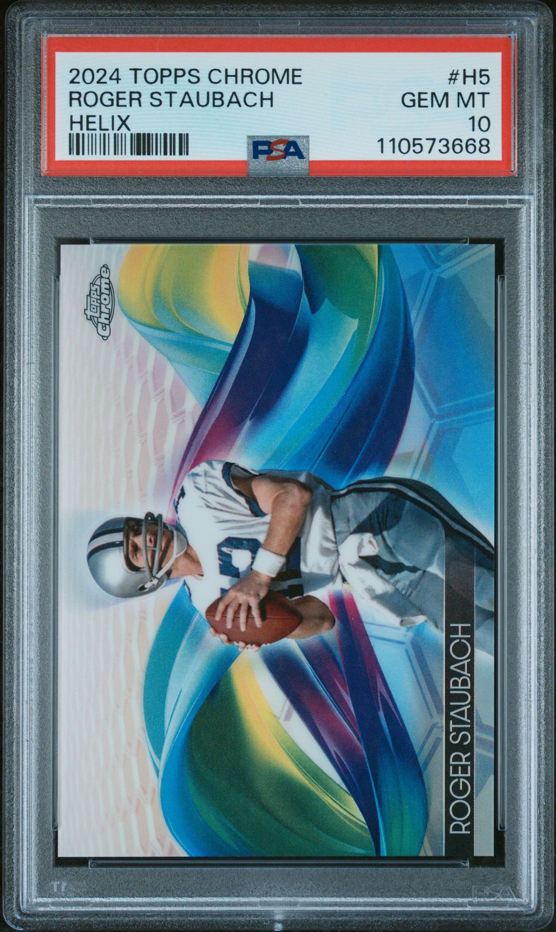 2024 Topps Chrome Helix Roger Staubach #H5 Gem Mt 10 front