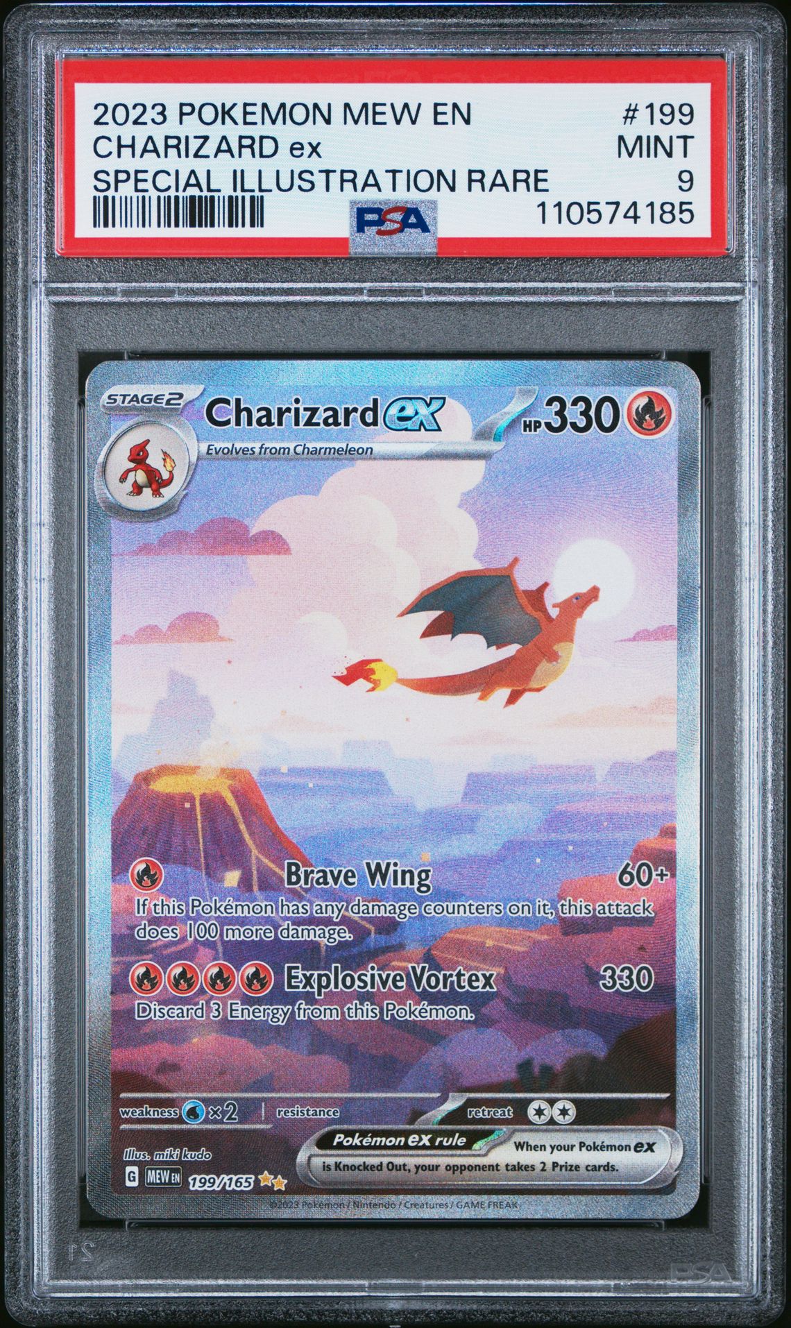 2023 Pokemon Mew En-151 Charizard Ex #199 (Special Illustration Rare) Mint 9 front