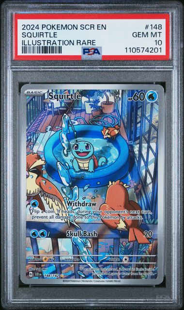 2024 Pokemon Scr En-Stellar Crown Squirtle #148 (Illustration Rare) Gem Mt 10 front