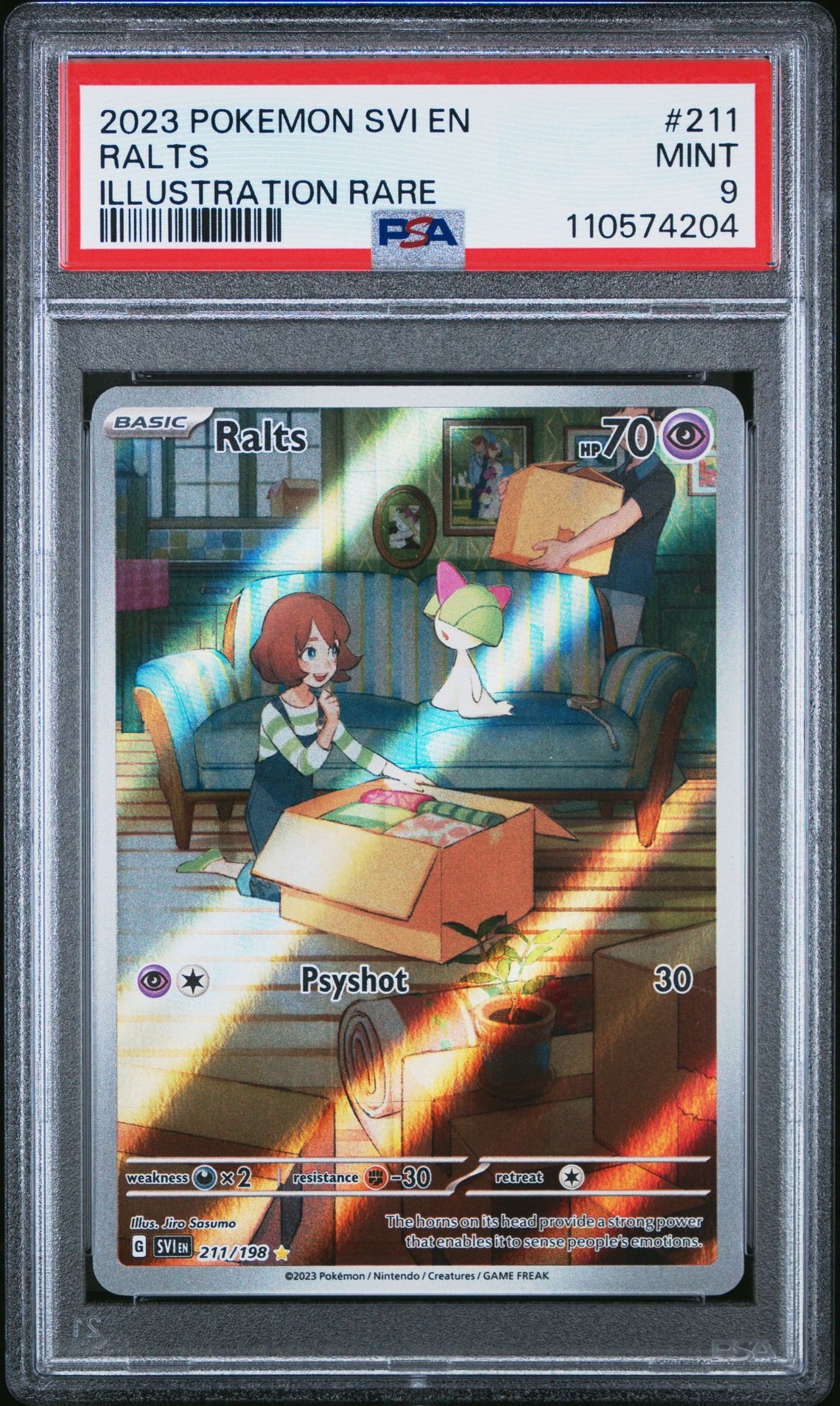 2023 Pokemon Svi En-Scarlet & Violet Ralts #211 (Illustration Rare) Mint 9 front