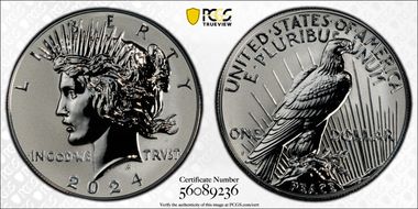 2024-S $1 Peace Dollar Rev PR Two-Coin Reverse Proof Set PR70