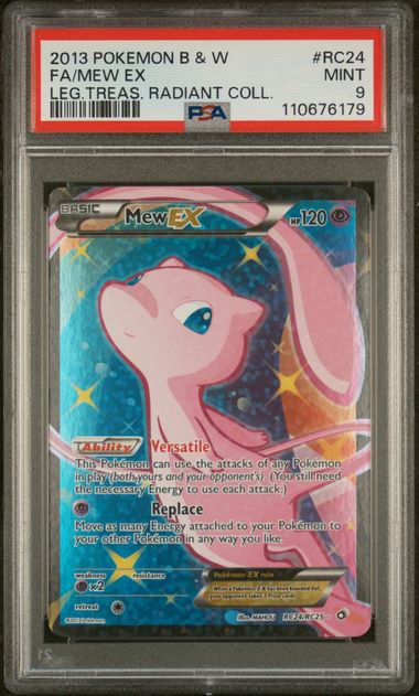 2013 POKEMON BLACK & WHITE LEGENDARY TREASURES RADIANT COLLECTION #RC24 FA/MEW EX LEG.TREAS. RADIANT COLL. (PSA 9) (PSA 9) – 110676179