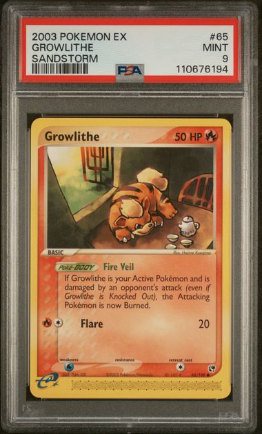 2003 POKEMON EX SANDSTORM #65 GROWLITHE SANDSTORM (PSA 9) (PSA 9) – 110676194
