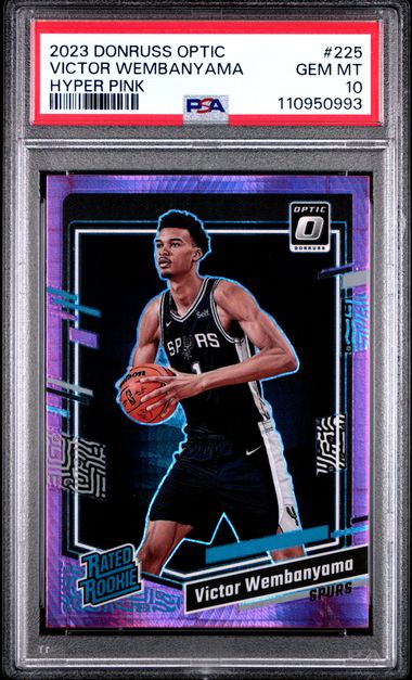 2023 Panini Donruss Optic Victor Wembanyama #225 (Hyper Pink) Gem Mt 10 front