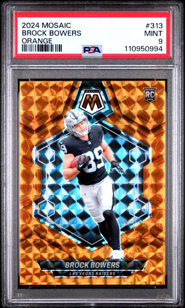 2024 Panini Mosaic Brock Bowers #313 (Orange) Mint 9 front