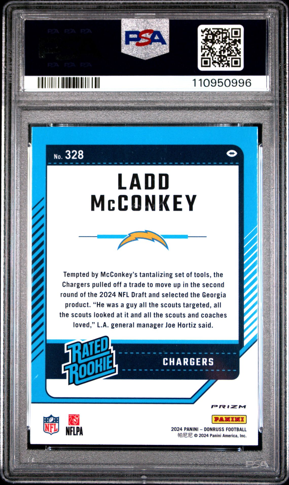 2024 Panini Donruss Ladd Mcconkey #328 (Optic Preview-Red Wave) Gem Mt 10 back