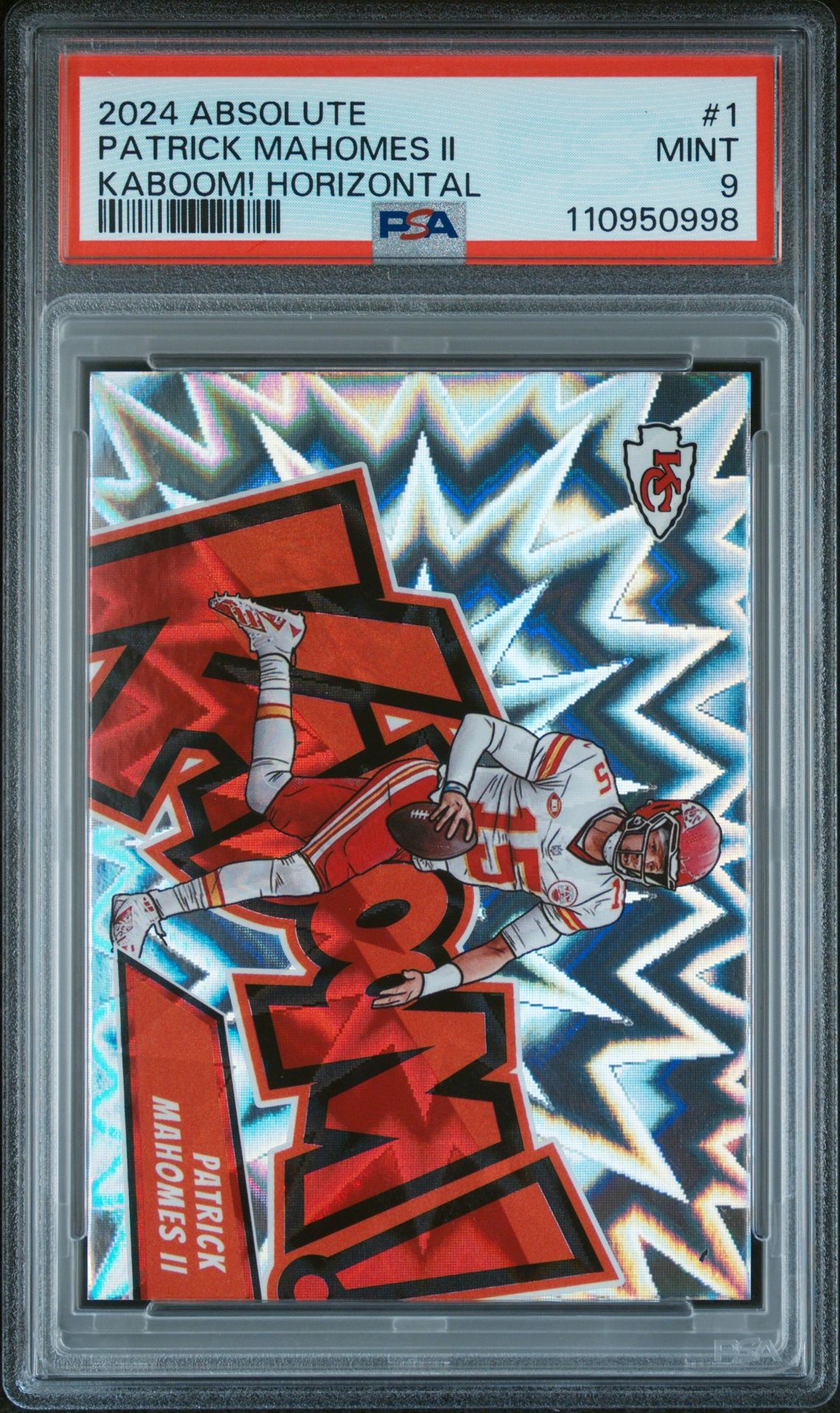 2024 Panini Absolute Kaboom! Horizontal Patrick Mahomes Ii #1 Mint 9 front