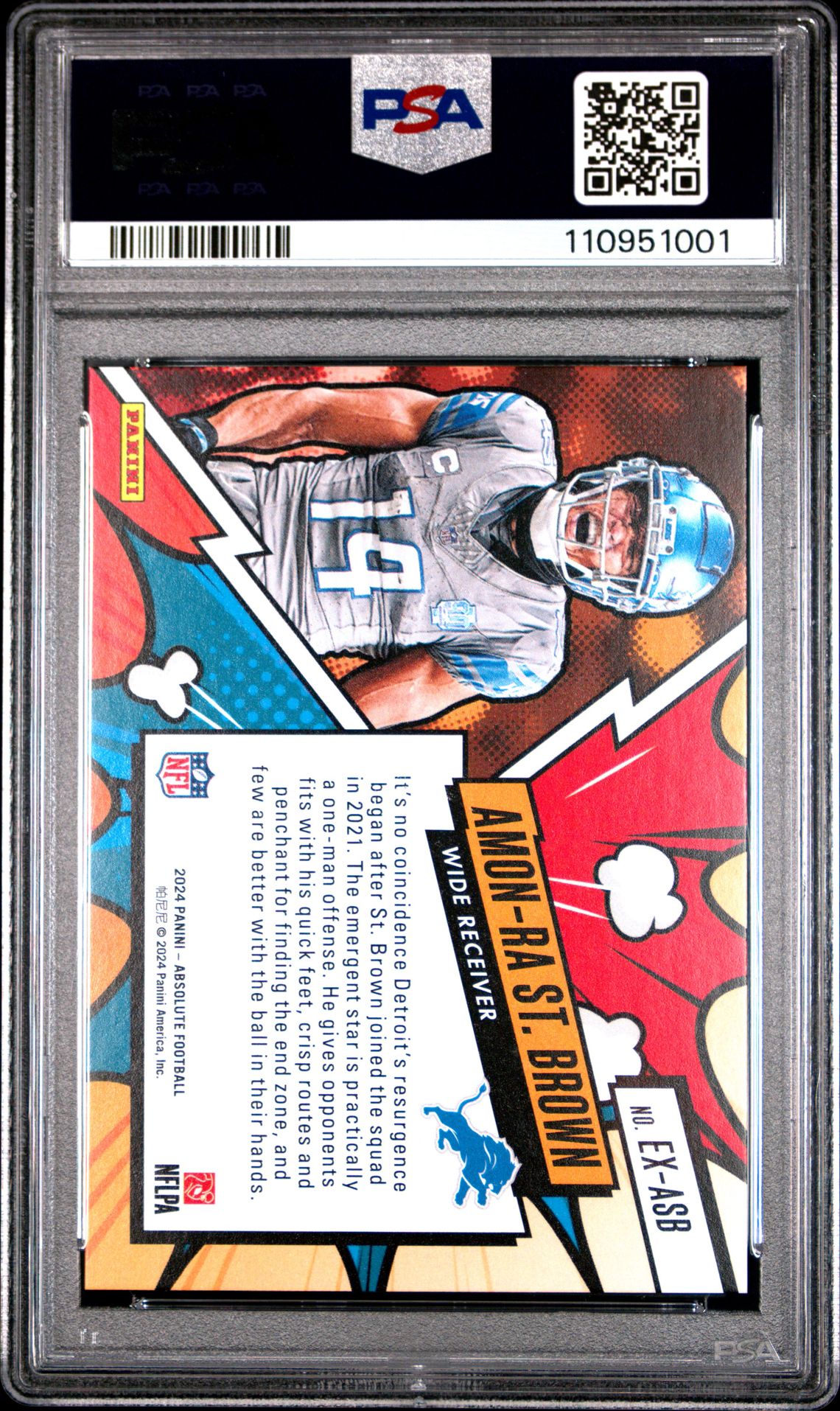 2024 Panini Absolute Explosive Amon-Ra St. Brown #Exasb Gem Mt 10 back