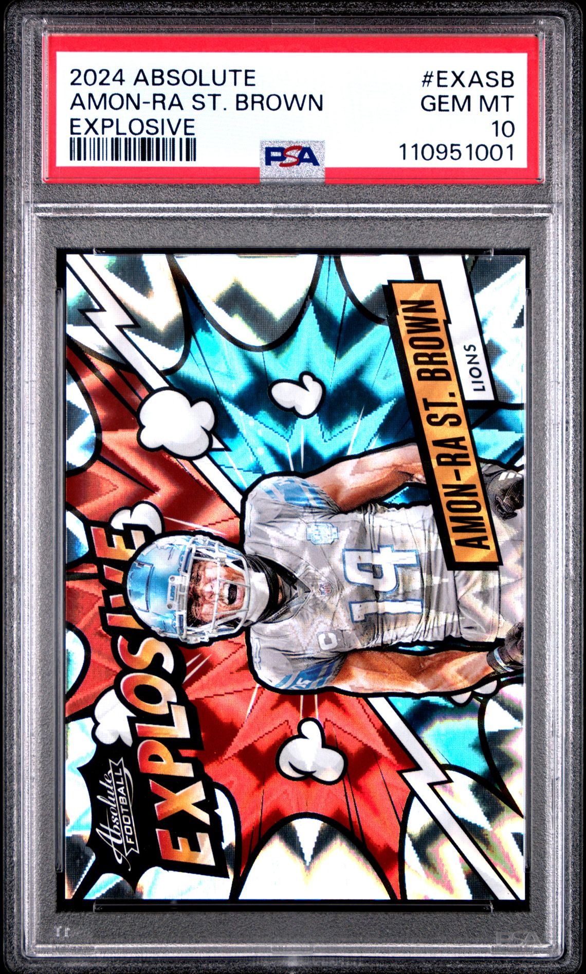 2024 Panini Absolute Explosive Amon-Ra St. Brown #Exasb Gem Mt 10 front