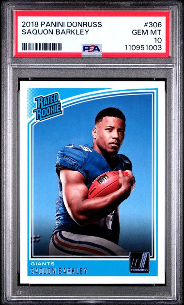 2018 Panini Donruss Saquon Barkley #306 Gem Mt 10 front