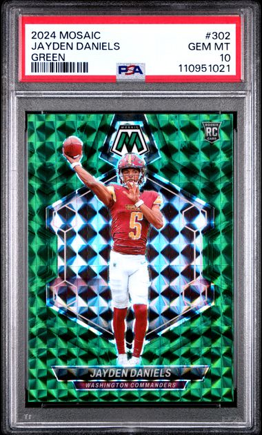 2024 Panini Mosaic Jayden Daniels #302 (Green) Gem Mt 10 front
