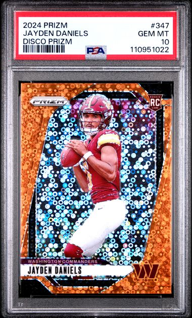 2024 Panini Prizm Jayden Daniels #347 (Disco Prizm) Gem Mt 10 front