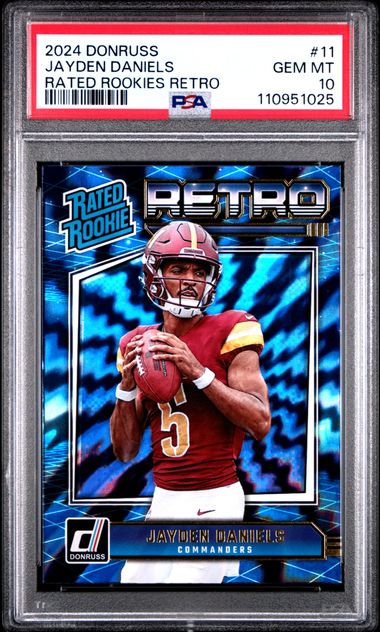 2024 Panini Donruss Rated Rookies Retro Jayden Daniels #11 Gem Mt 10 front