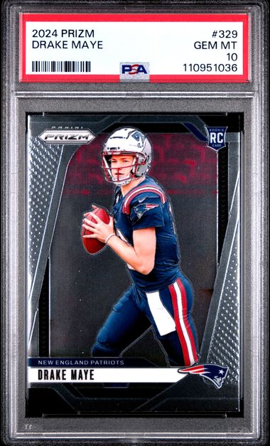 2024 Panini Prizm Drake Maye #329 Gem Mt 10 front