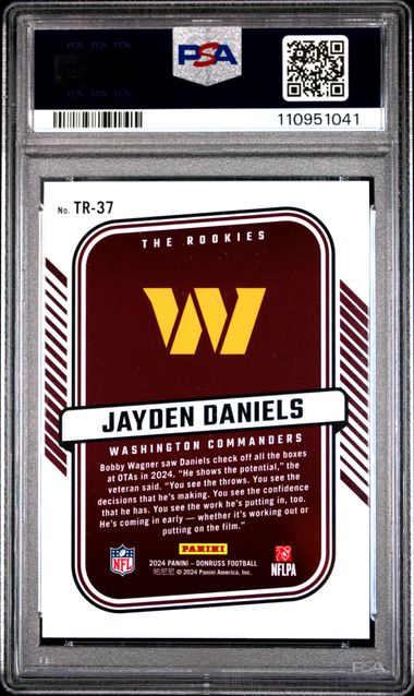 2024 Panini Donruss The Rookies Jayden Daniels #Tr37 Gem Mt 10 back