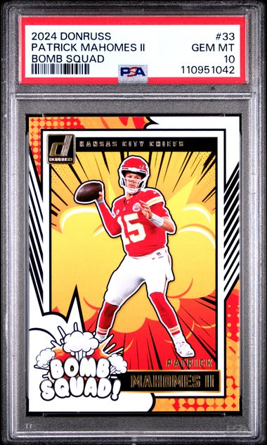 2024 Panini Donruss Bomb Squad Patrick Mahomes Ii #33 Gem Mt 10 front