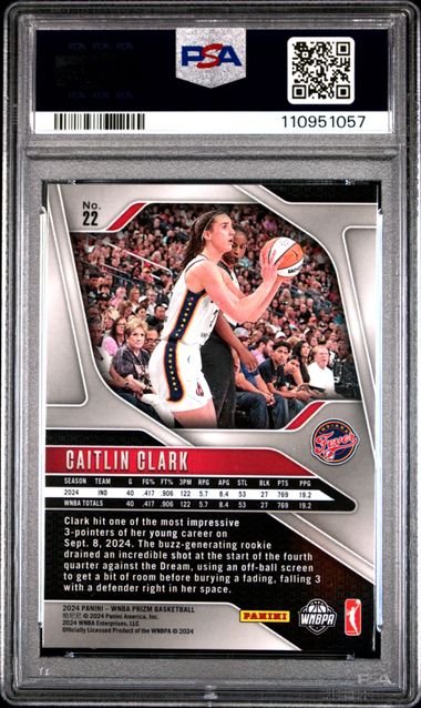 2024 Panini Prizm Wnba Caitlin Clark #22 Mint 9 back