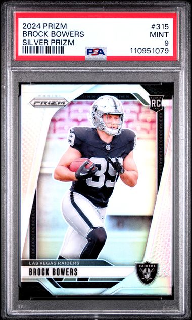 2024 Panini Prizm Brock Bowers #315 (Silver Prizm) Mint 9 front