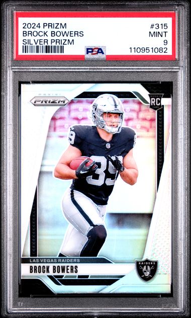 2024 Panini Prizm Brock Bowers #315 (Silver Prizm) Mint 9 front