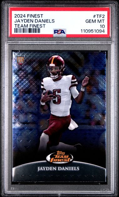 2024 Topps Finest Team Finest Jayden Daniels #Tf2 Gem Mt 10 front