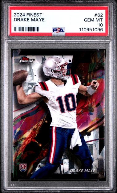 2024 Topps Finest Drake Maye #62 Gem Mt 10 front