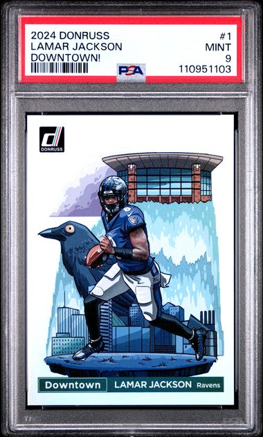2024 Panini Donruss Downtown! Lamar Jackson #1 Mint 9 front