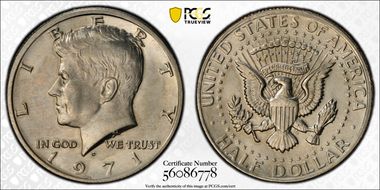 1971-D 50C DDO, FS-101 MS64