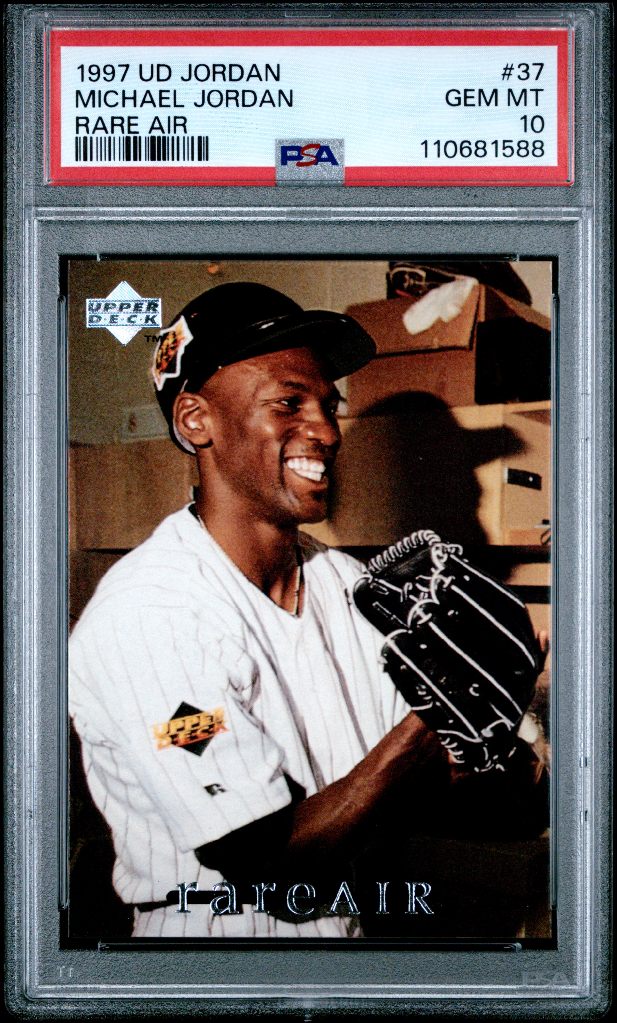 michael jordan rare air baseball card StormSurgeCards's 1997 Upper Deck Mj #37 PSA 10 1993 Rare Air Promo Card