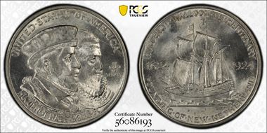 1924 50C Huguenot MS65