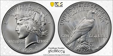 2024 $1 Peace Dollar MS70