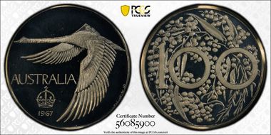 1967 $1 X-M2 Plain Edge PR67CAM