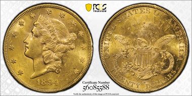 1894-S $20 AU58