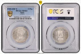 1905-SM V 2 Pta (1905) MS62