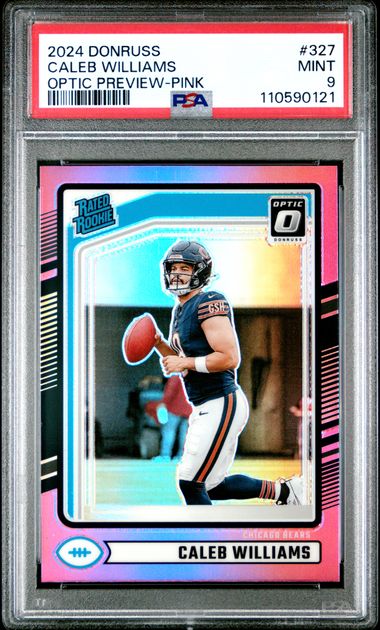 2024 Panini Donruss Caleb Williams #327 (Optic Preview-Pink) Mint 9 front