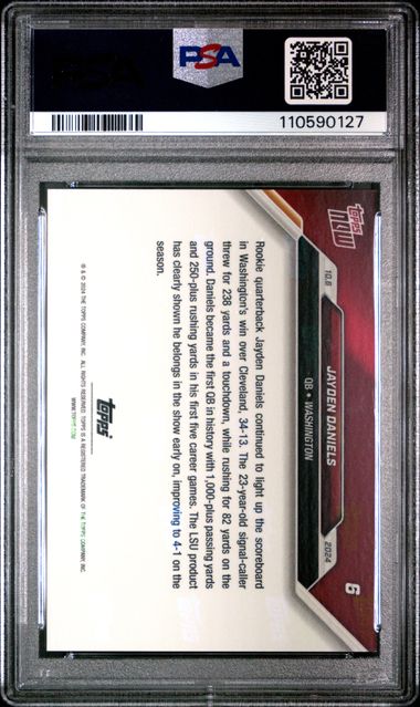 2024 Topps Now Jayden Daniels #6 Gem Mt 10 back