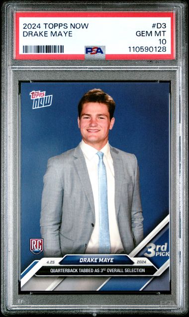 2024 Topps Now Drake Maye #D3 Gem Mt 10 front