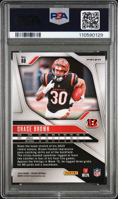 2024 Panini Prizm Chase Brown #60 (Blue/Yellow/Green Choice) Gem Mt 10 back