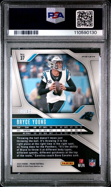 2024 Panini Prizm Bryce Young #37 (Purple Power) Mint 9 back