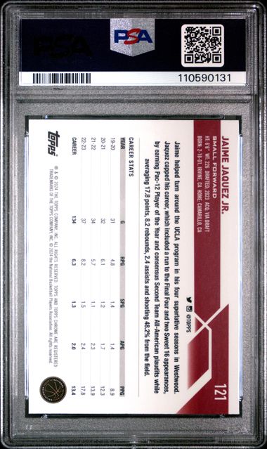 2023 Topps Chrome Jaime Jaquez Jr. #121 (Speckle Refractor) Gem Mt 10 back