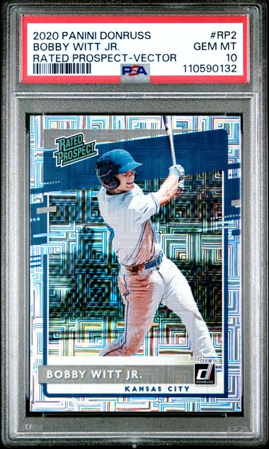 2020 Panini Donruss Rated Prospects Bobby Witt Jr. #Rp2 (Rated Prospect-Vector) Gem Mt 10 front