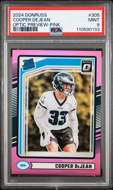 2024 Panini Donruss Cooper Dejean #305 (Optic Preview-Pink) Mint 9 front