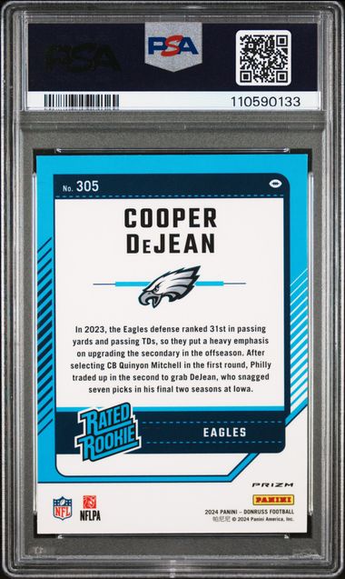 2024 Panini Donruss Cooper Dejean #305 (Optic Preview-Pink) Mint 9 back