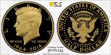 2014-W 50C Gold 50th Anniversary First Strike PR68DCAM